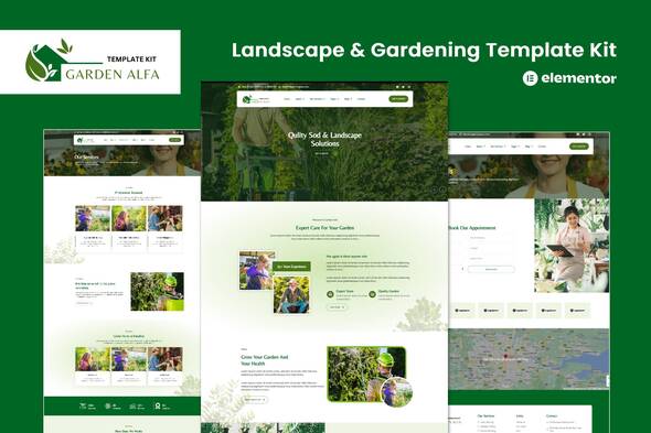 Garden Alfa – Landscape and Gardening Elementor Template Kit